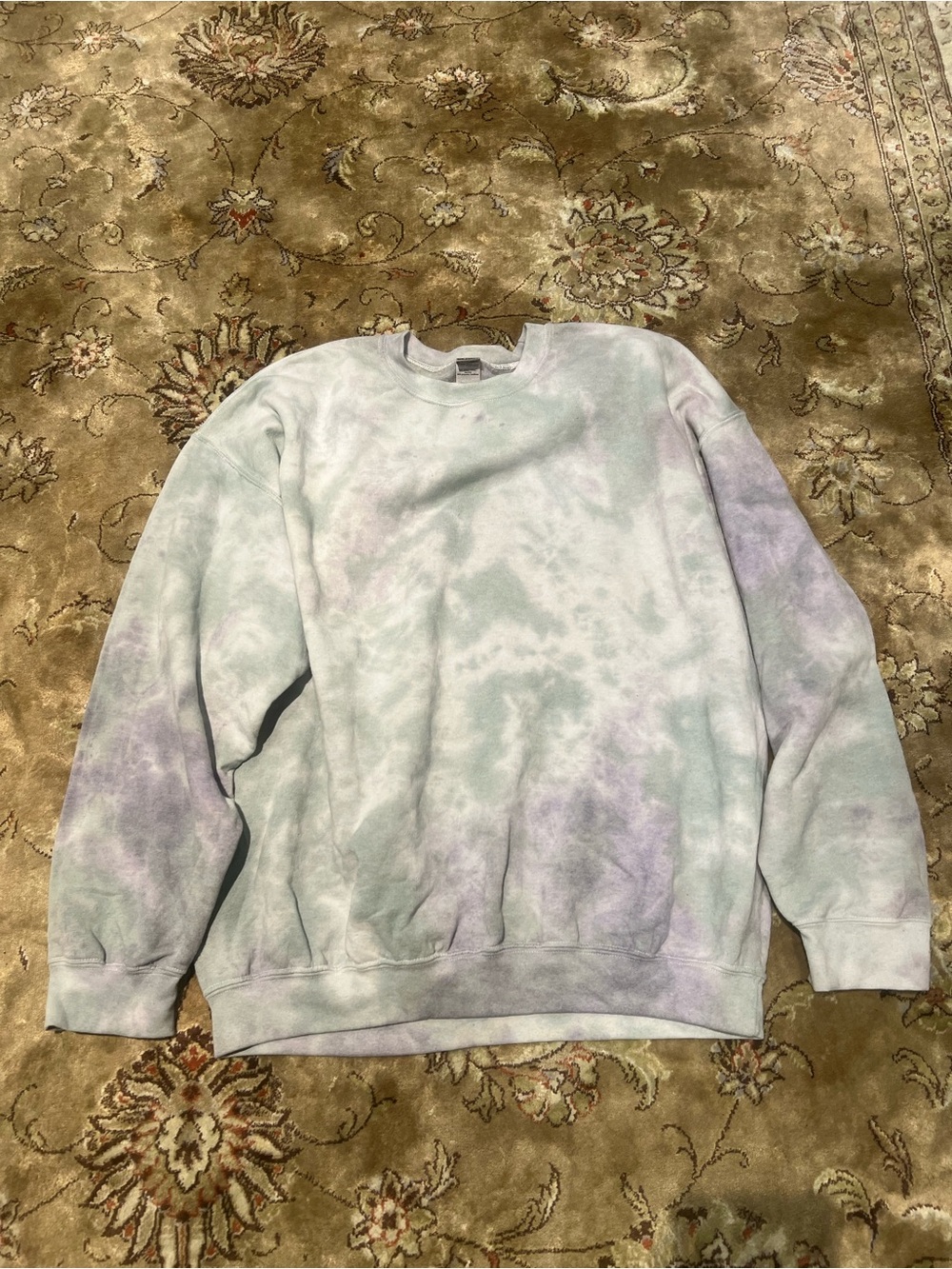 Pastel Tie-Dye Crewneck Sweatshirt - Matcha & Lavender